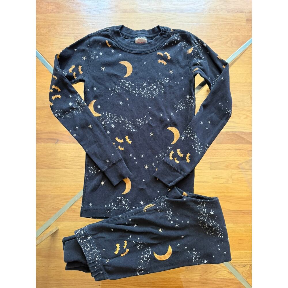 Hanna Andersson Halloween Moon Bats Organic Cotton Pajamas Sz US 6-7 120 CM